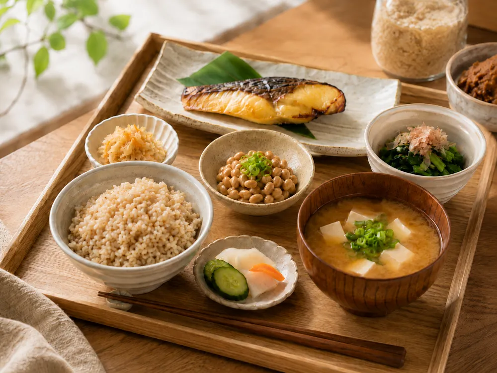 発酵食品を使った定食風の食卓